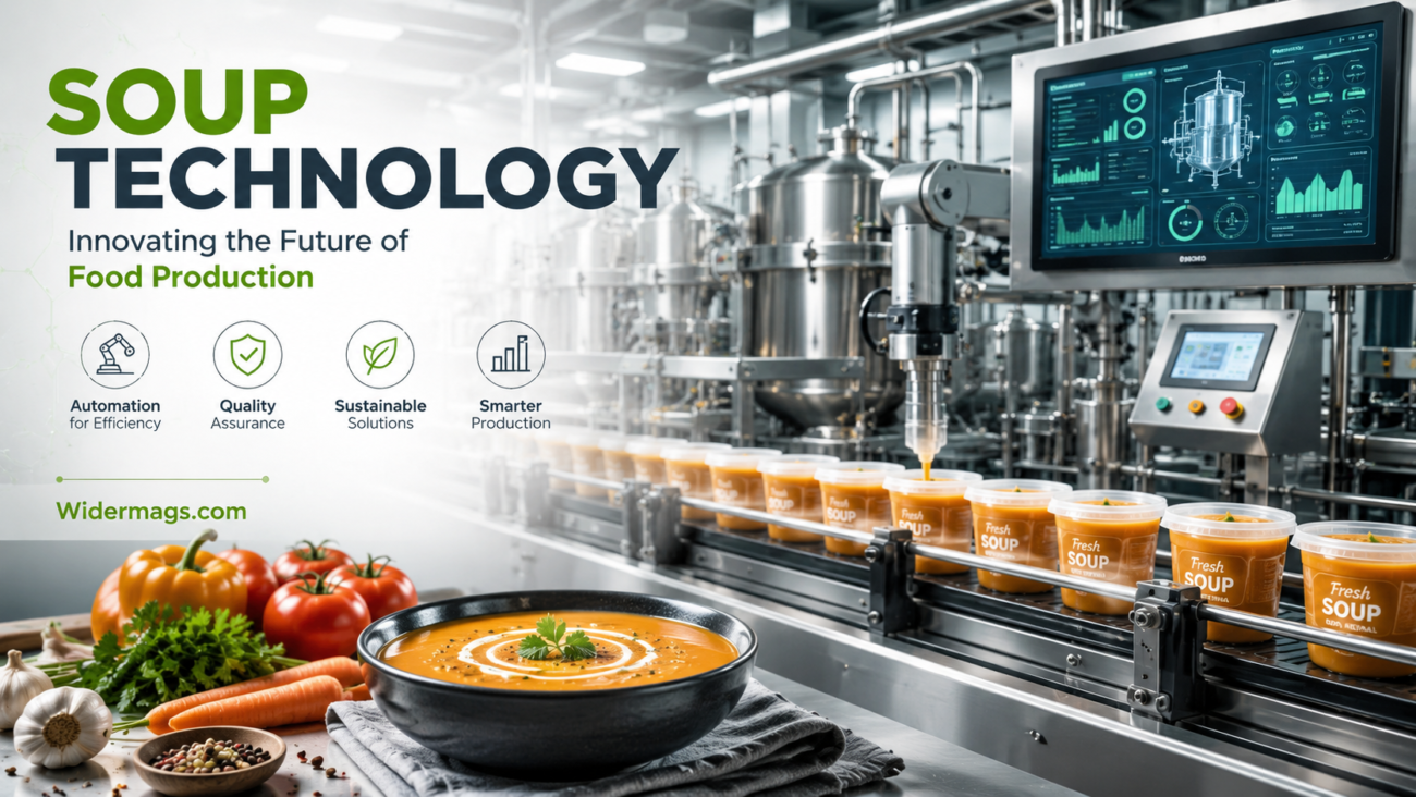 Advanced soup technology systems using AI and automation in modern food manufacturing facilities.